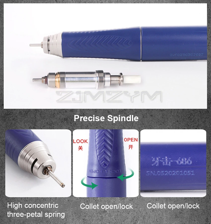 50 000RPM High Quality Micromotor Equipamento by Foot Pedal Non-Carbon Brushless Dentista Tooth Jewelry Polishing Lab Drill