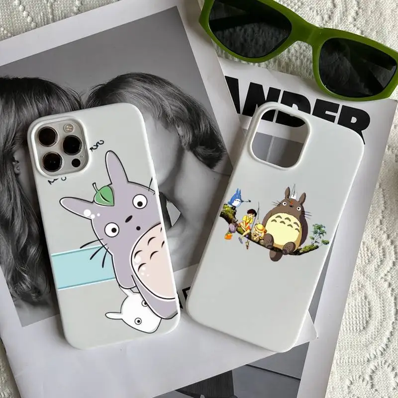 

my neighbor Totoro Studio Ghibli anime Phone Case Candy Color for iPhone 6 7 8 11 12 13 s mini pro X XS XR MAX Plus