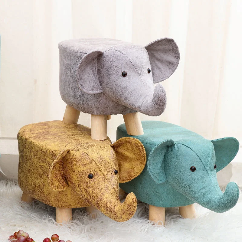 

Fashion Solid Wood Small Stool Home Living Room Furniture Ottoman Creative Children Animals Sofa Stool Outdoor Leisure Chair