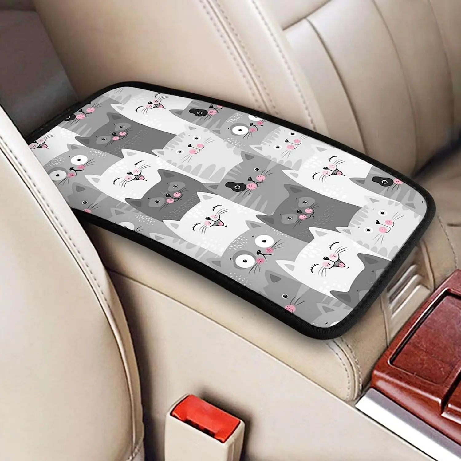 

Подлокотник для центральной консоли с милыми кошками, Универсальная автомобильная защита, Мягкие Водонепроницаемые Аксессуары для автомобилей, грузовиков, автомобилей