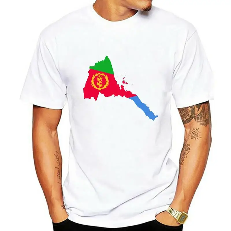 

Tops T Shirt Men eritrea flag map Summer Harajuku Short Male Tshirt