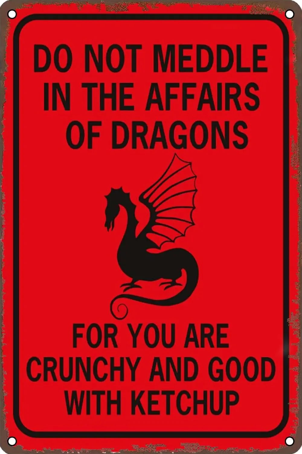 Забавный Srcstc Metl Sgn Do Not Meddle n the ffrs of Drgons Vntge Wll Декор для дома Broom Grden Mn Cve Brs
