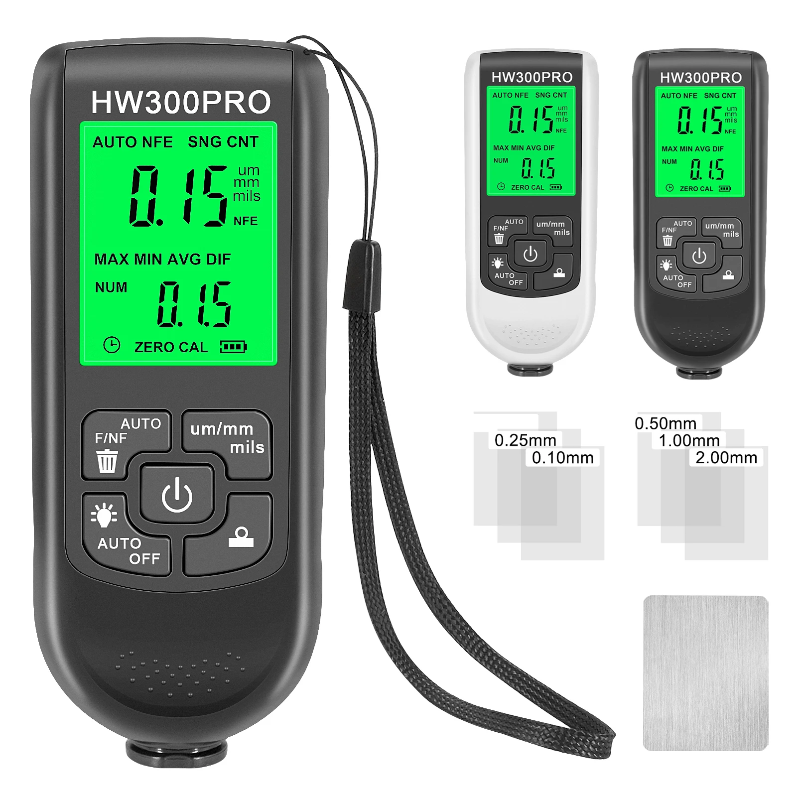 

Digital Backlight LCD Meter Car Thickness Gauge For Car Thickness Paint Coating Meter Metal Measuring HW-300PRO Tool 0-2000um