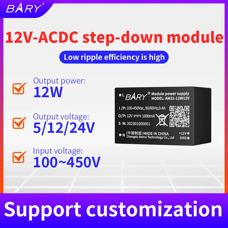 

AM31-12W понижающий изоляционный модуль ACDC от 380 В до 5 В/12 в 1 а/24 В | Модуль импульсного питания регулятора напряжения 12 Вт