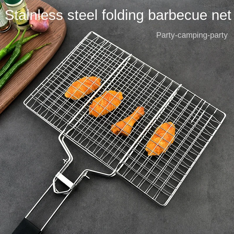 

Basket, For Fish, For Grill Basket Vegetables Grilling Stainless Folding Basket Grill Meat Steak Bbqs Outdoor Portable Steel
