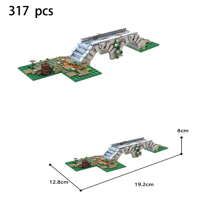 

MOC Building Series Medieval Bridge Building City Arch Bridge Building Block Assembly Model Street View Children's Toy Gifts