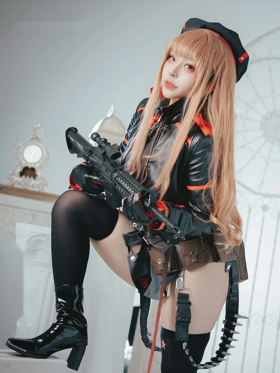 

Game NIKKE：The Goddess of Victory Cosplay Rapi Leather Jacket Halloween Women Uniform Sets Tops Jumpsuit Hat Waist Pack Anime