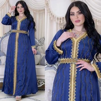muslim dress women dubai wave line hot diamond waist dress muslim eid al adha gown dress elegant fashion female maxi dress