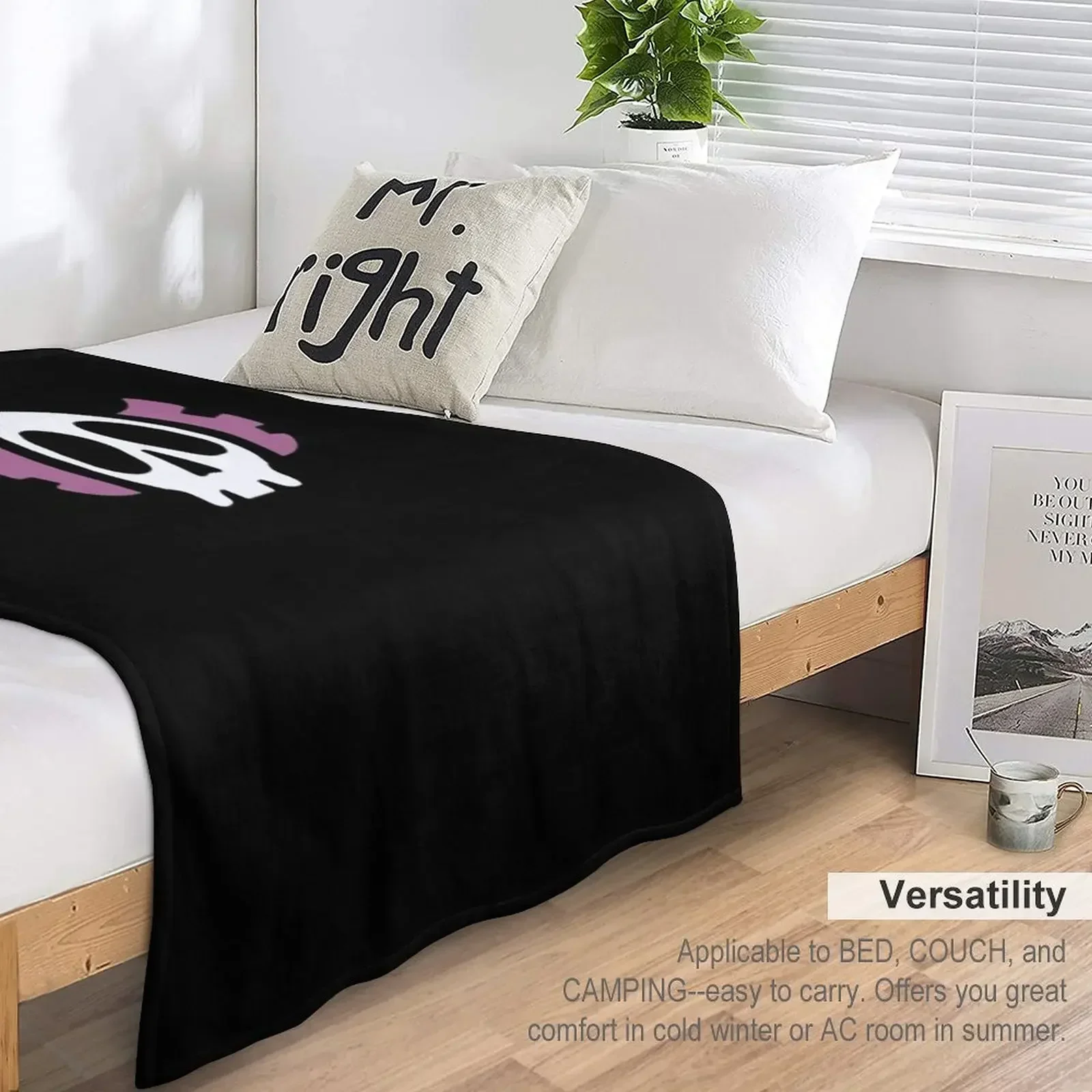 Feitan Mask Throw Blanket Flannel Decorative Sofas Cute Plaid Warm Blankets