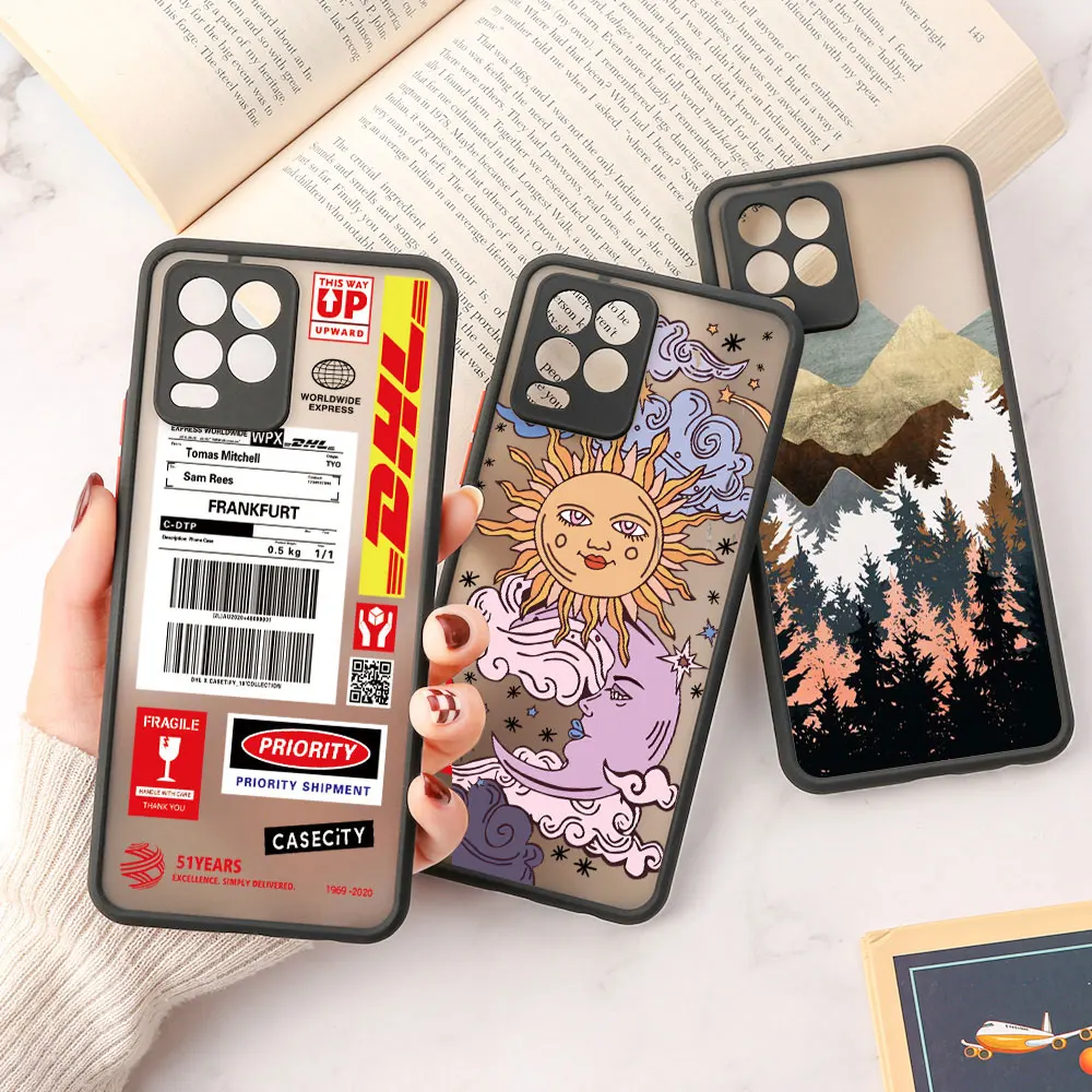 Flower Painted Case For OPPO Realme 8 Case Realme 7 Pro 6 A54 A72 A15 C17 C11 C15 5 A5 A9 2020 A92 A52 A31 A53 Hard Matte Cover