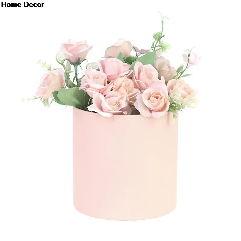 

Flower Box Gift Packaging Box Portable Round Small Hug Bucket Storage Flower Cardboard Box Candy Day Mother Rose