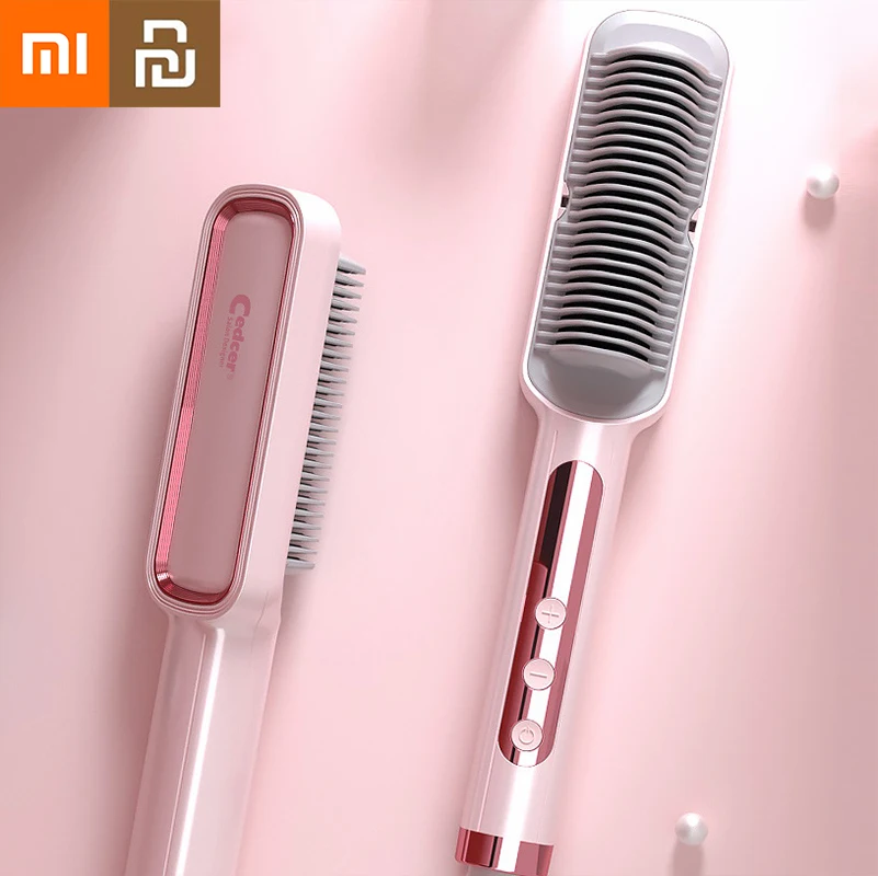 

Xiaomi Youpin Negative Ion Hair Straightening Comb Curler Straightening Dual-purpose Fast Heating LCD Straightener Comb Styler