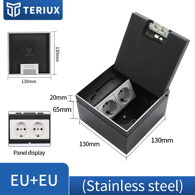 

Индивидуальный трехцветный напольный корпус из нержавеющей стали с встраиваемыми двойными розетками, которые могут быть вложены в мрамор