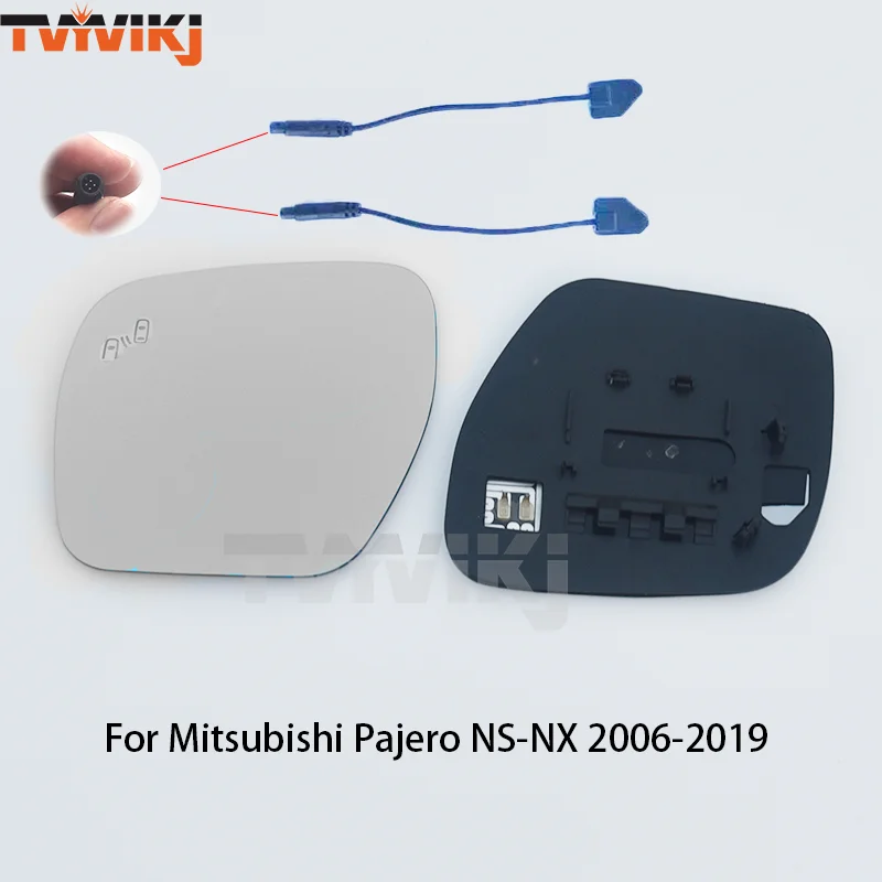 

1 пара боковых зеркал заднего вида, голубые стеклянные линзы с слепой зоной, фотолампы для Mitsubishi Pajero светильник 2006-2019, антибликовые BSA BSD