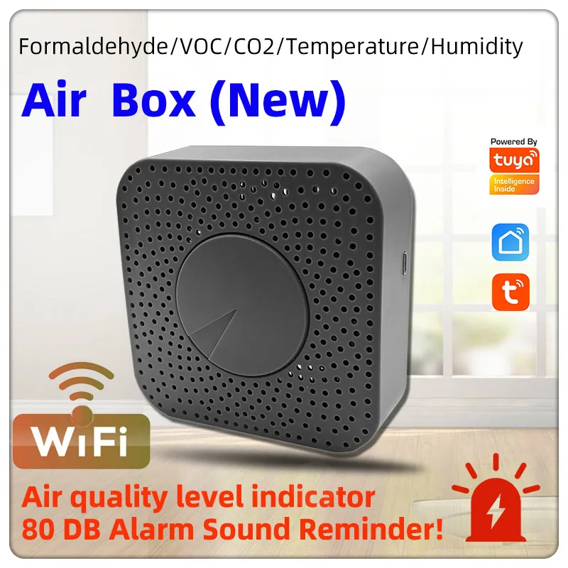 Датчик углекислого газа Tuya цифровой детектор содержания формальдегида и