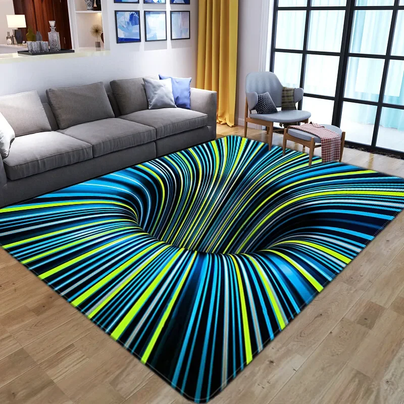 

3D Vortex Illusion Carpet Entrance Door Floor Mat Abstract Geometric Optical Doormat Non-slip Floor Mat Living Room Decor Rug