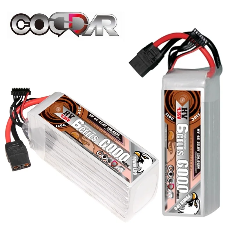 

1/2 шт. CODDAR 6S 6000 мАч 110C 22,8 в LiPo батарея XT60 разъем для радиоуправляемого вертолета квадрокоптера FPV гоночного дрона запчасти