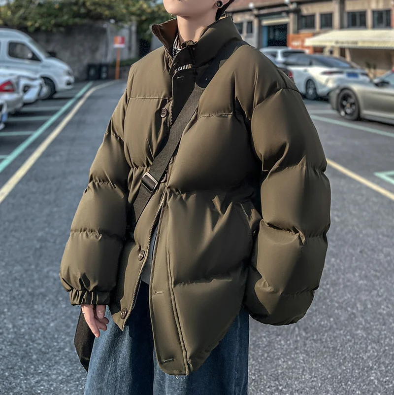 Winter Jacket Men Warm Fashion 3-color Thickened Jacket Men Streetwear Korean Loose Thick Short Coat Mens Parker Clothes M-3XL