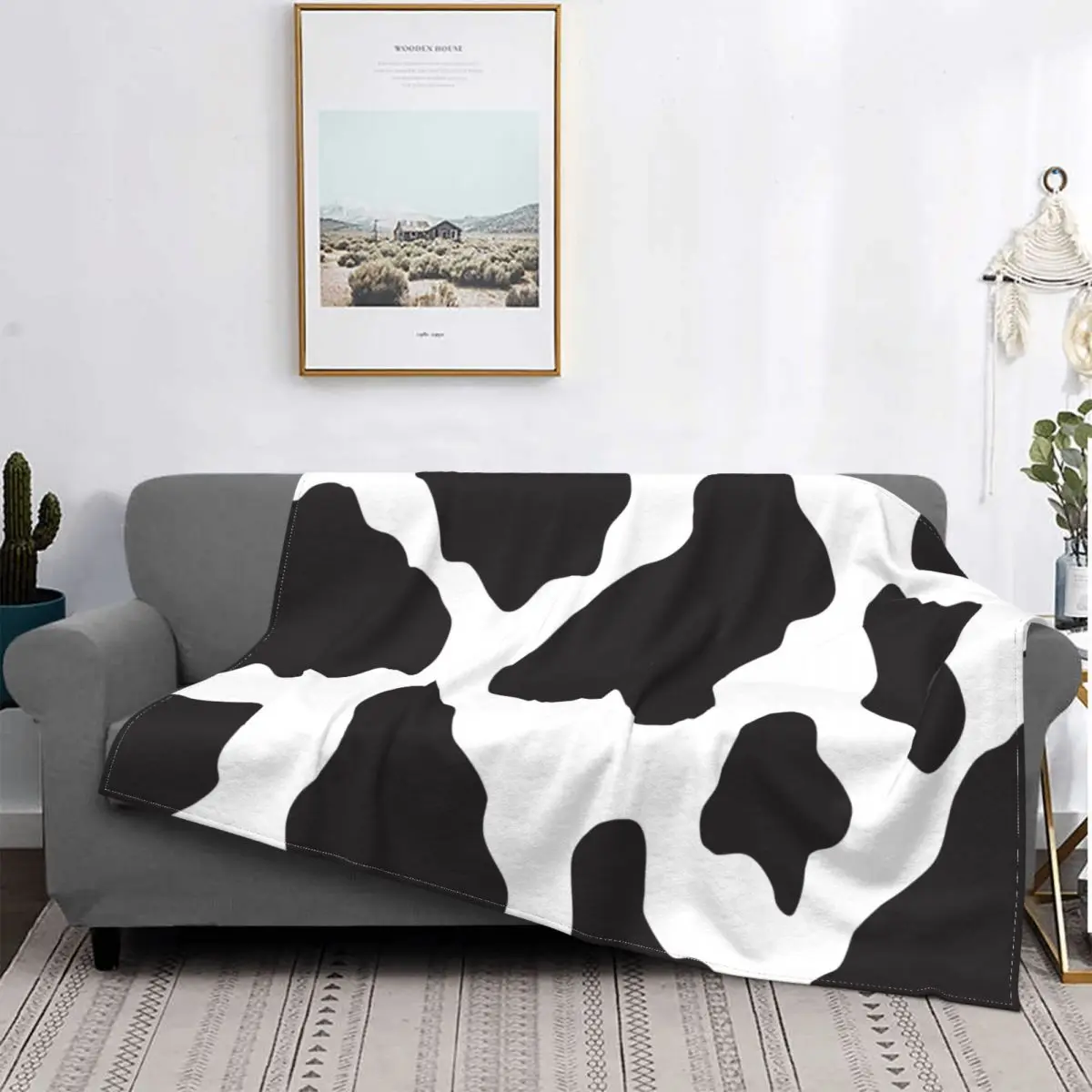 

Cow Animal Print Cowboy And Country Ranch Farm Blankets Fleece Breathable Throw Blanket Sofa Throw Blanket Outdoor Throws Quilt