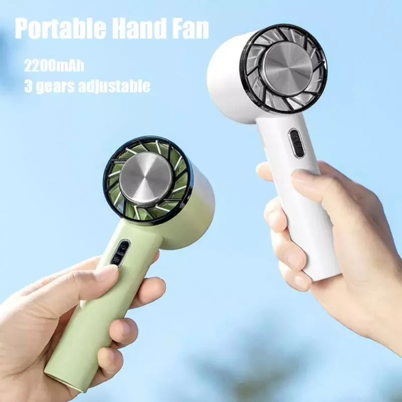 

NEW2023 Portable Hand Fan Semiconductor Refrigeration Cooling 2200mAh Battery USB Rechargeable Outdoor Mini Handheld Fan Air Coo