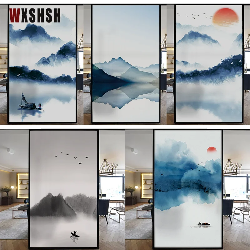 

Chinese Style Custom Size Glass Foil Static Cling Home Decor Hot-Sale Tint-Film For Door Window Cabinet Wardrobe DIY 55cmx100cm