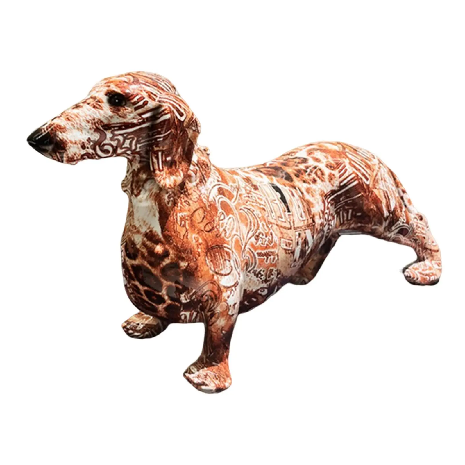 

Nordic Colorful Dachshund Dog Statue Crafts Resin Ornaments