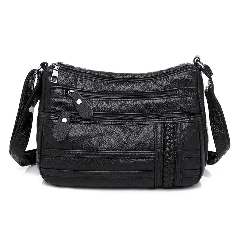 

Ladies Multi-pocket Messenger Bag High Quality Soft PU Leather Shoulder Bags Casual Crossbody Bags for Women 2023 New