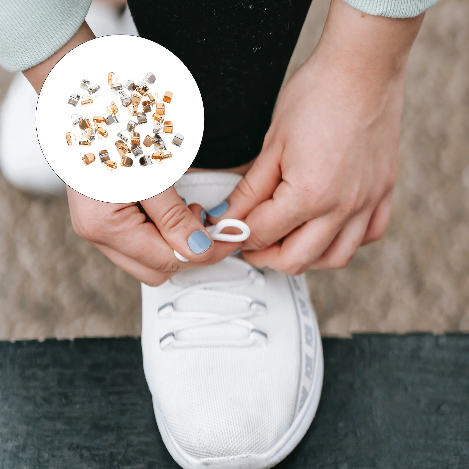 100 шт. зажимы для шнурков аксессуары пожилых людей соединитель металлические