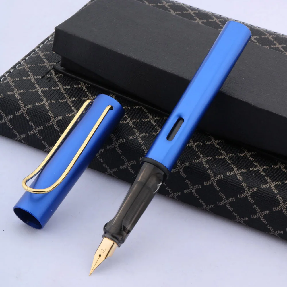 

Posture Correction Matte Blue Fountain Pen Golden EF Nib Business Stationery Office Supplies Ink Pens