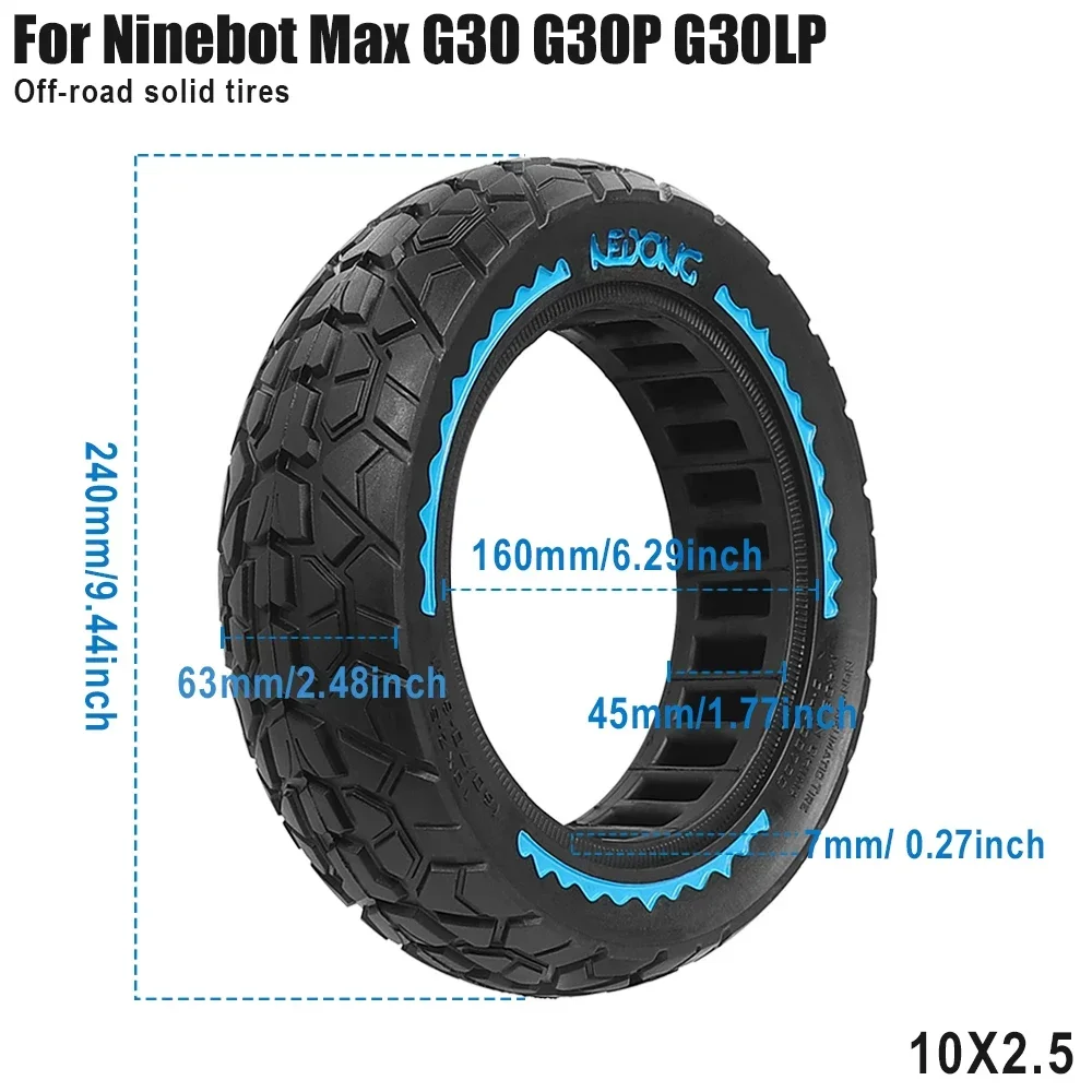 10-дюймовые твердые шины для электрического скутера Ninebot Max G30 G30D G30LP 10x2 5