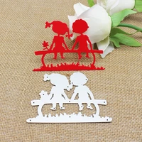 new cute boy girl metal carbon steel material cutting mould sweet background diy scrapbook greeting card album paper crafts