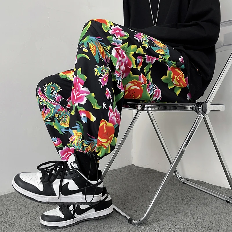 

Una Reta Man Pants New Fashion Streetwear Joggers Hip Hop traditional print Pants Men Elastic Waist Casual Cargo Pants Men