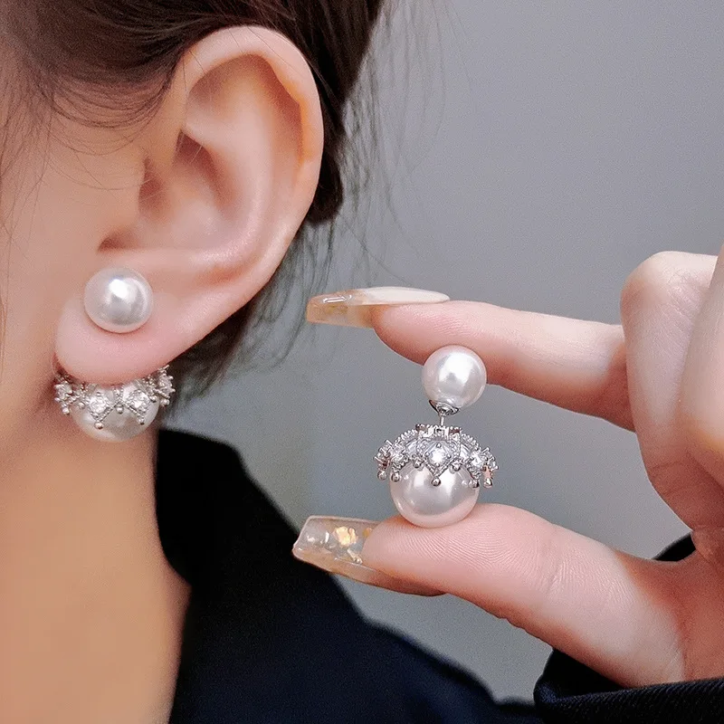

Pearl Earrings Light Luxury High Grade Female Minority Design Sense Plated Silver Earrings 2023 New Trendy Jewelry