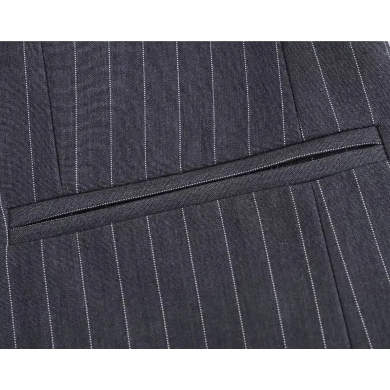 TRAF женский тонкий полосатый двубортный пиджак одежда осенний свободный офисный