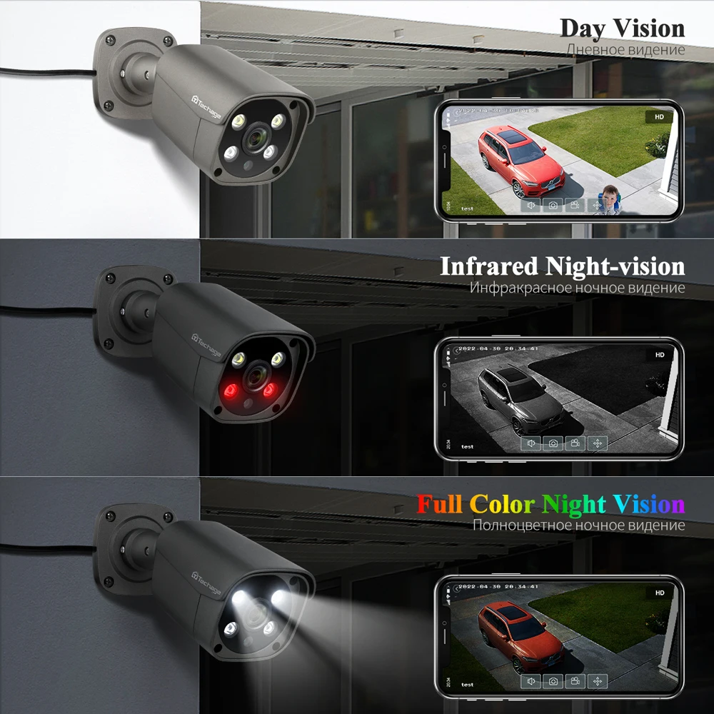 Techage 8CH 5MP POE NVR IP Camera System AI Human Detected Two-way Audio Outdoor Security Camera Set CCTV Video Surveillance Kit