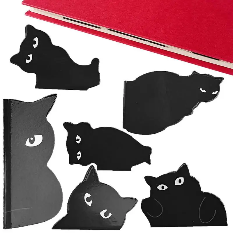 

6Pcs Cat Magnetic Bookmarks Assorted Cute Book Markers Clip Set Kawaii Cat Magnet Page Markers for Teachers Students Book Lovers