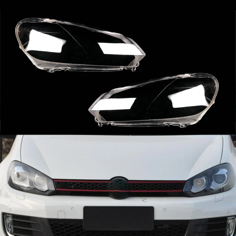 

Front Left Right Clear Plastic Headlight Headlamp Lens Cover Lamp Shade Casing Fit for VW Golf GTI MK6 2010 2011 2012 2013