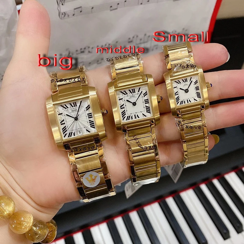 

New Mens Women Quartz Watch Yellow Gold Rome Dial