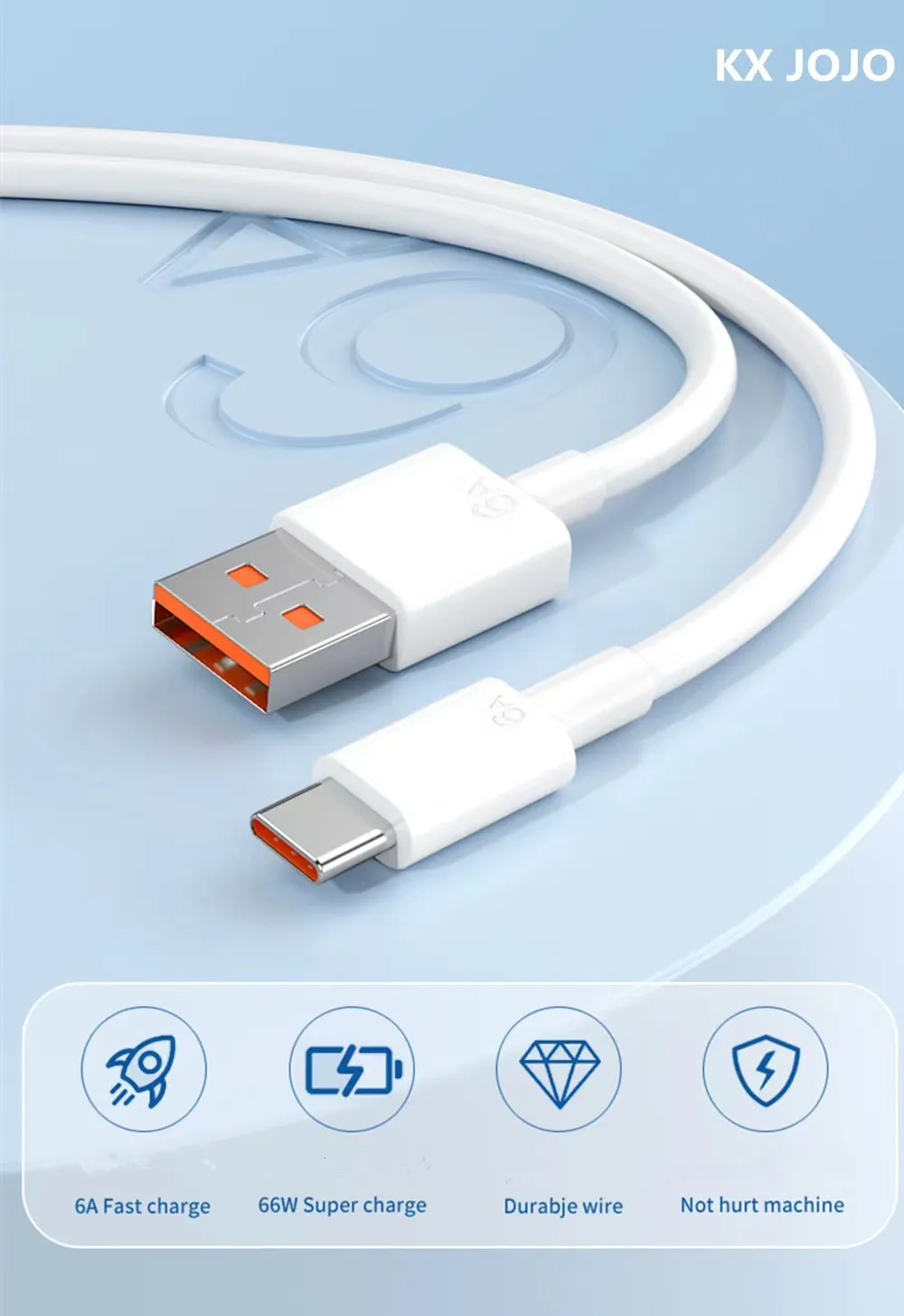 

Супербыстрый кабель USB Type-C 6A 66 Вт, кабель передачи данных для Samsung Huawei Xiaomi OPPO, кабель для быстрой зарядки, кабель для передачи данных