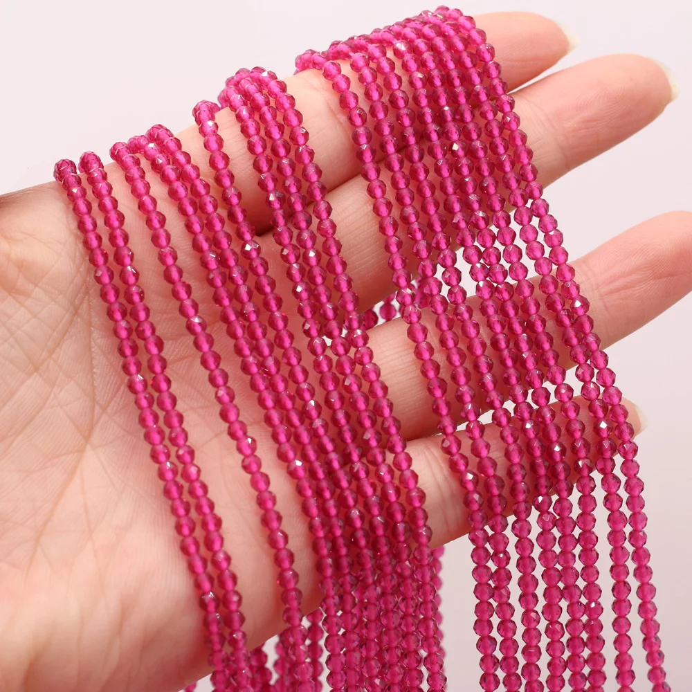 

Faceted Stone Beads Section Rose Red Spinels Stone Beads for Jewelry Making DIY Bracelet Necklace Accessories Gift Size 3mm