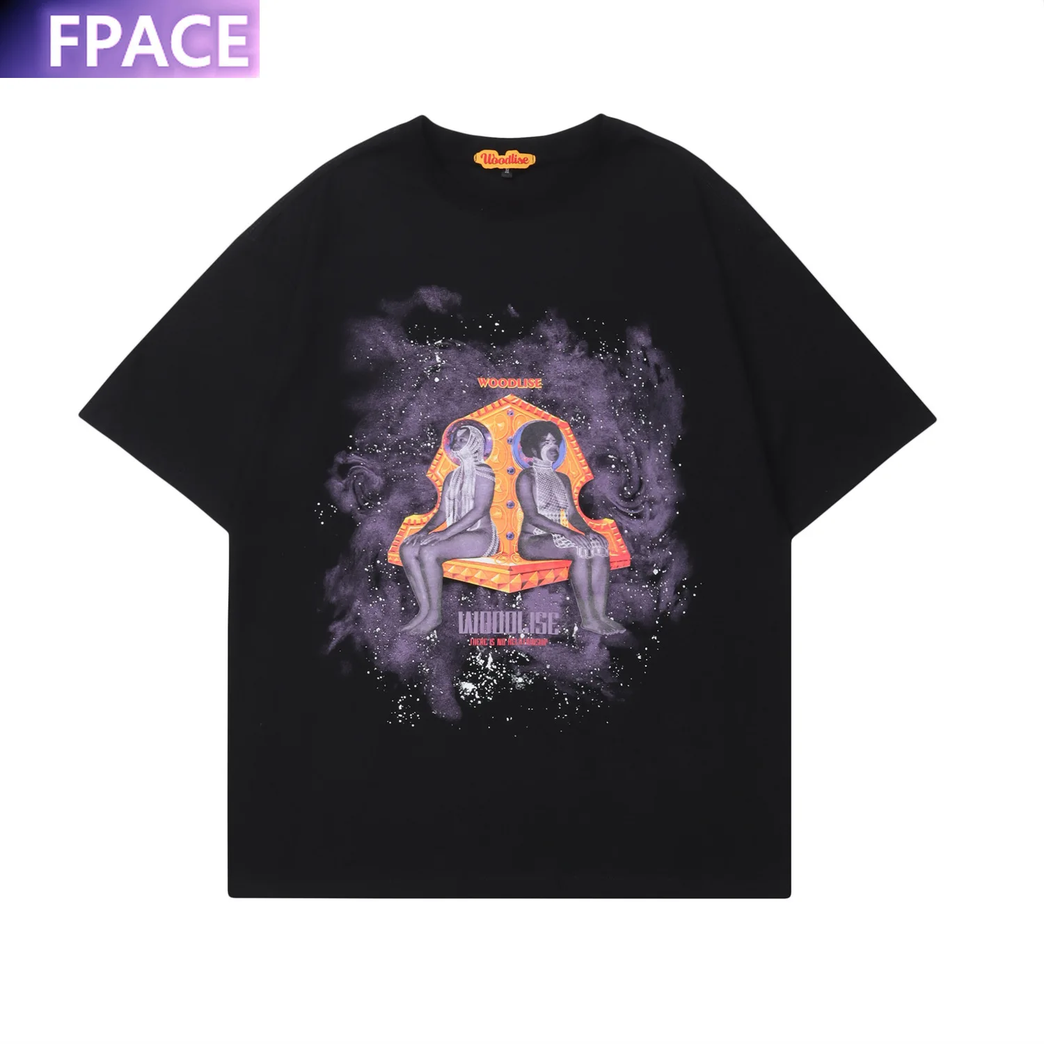 

Summer Boutique Street Tide Brand Loose plus Size Women's Clothing Men's Human Art Retro Short Sleeve T-shirt Oversized T Shirt