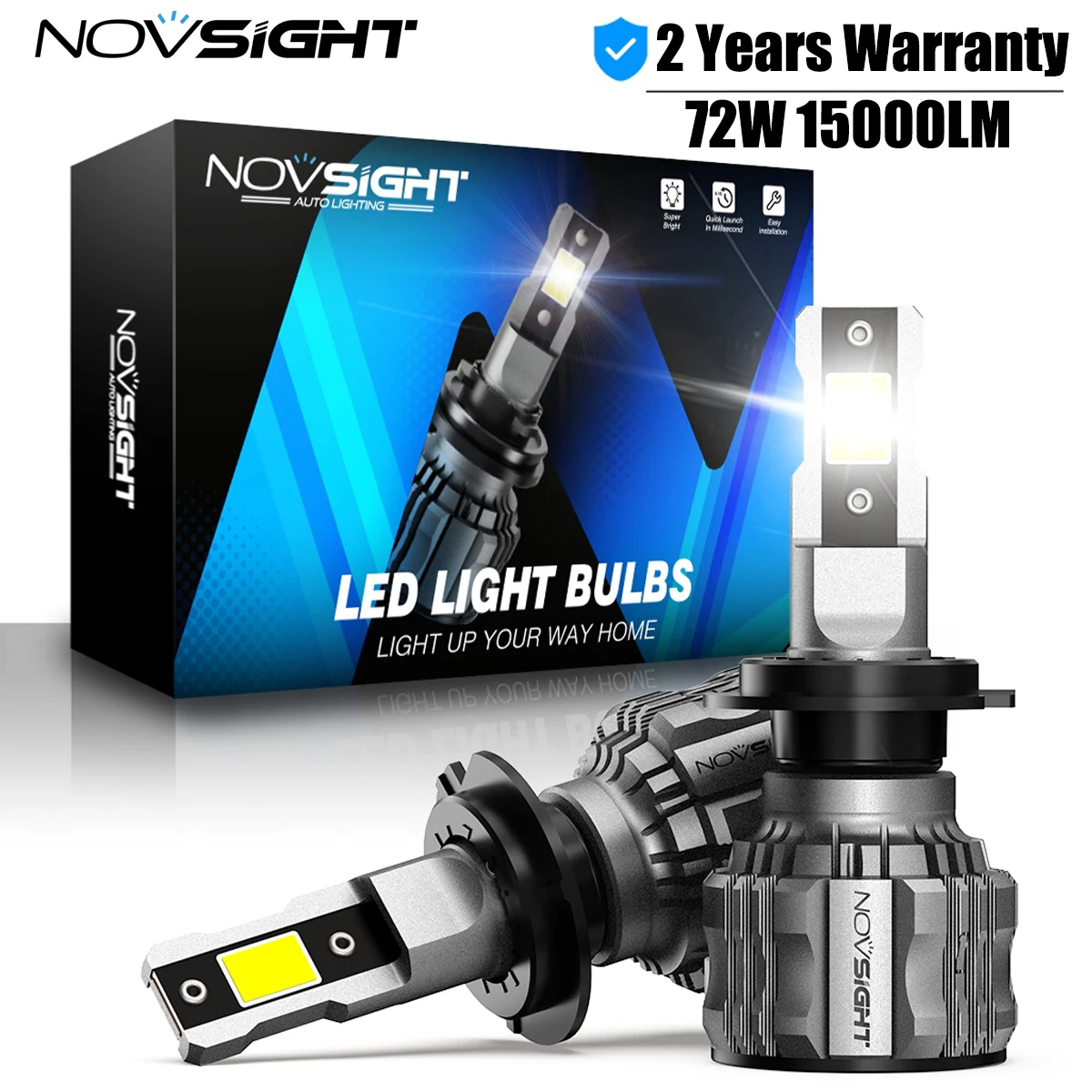 Автомобильные лампы NOVSIGHT H7 Led Canbus H4 H11 H8 H9 9005 HB3 9006 HB4 H1 9012, автомобильные лампы для фар 72 Вт 6500 лм K, белые светодиодные лампы