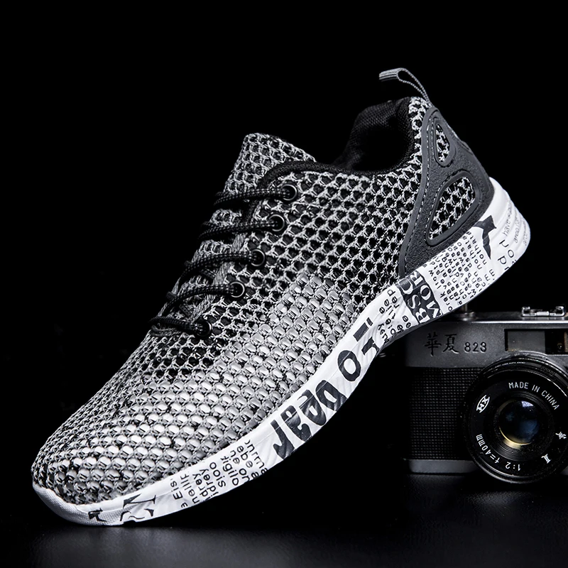 Кроссовки мужские сетчатые дышащие черные летний сезон 2020 | Обувь