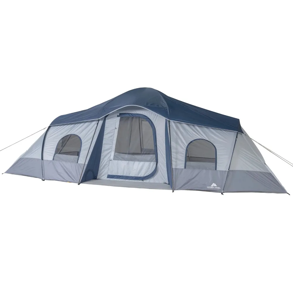 

Ozark Trail 10-Person Cabin Tent, with 3 Entrances Tents Outdoor Camping