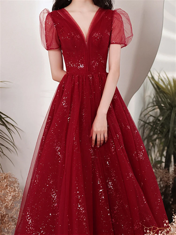 Embroidery Elegant Dresses for Women Runway Luxury Party Woman Dress 2022 Summer Short Sleeve High Waist Lace Boho Evening Red