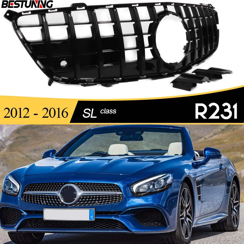 

Panamericana GT Design Front Grill for 2012 - 2016 Mercedes SL Class R231 SL300 SL350 SL400 SL550, Not for SL 65 SL 63 AMG