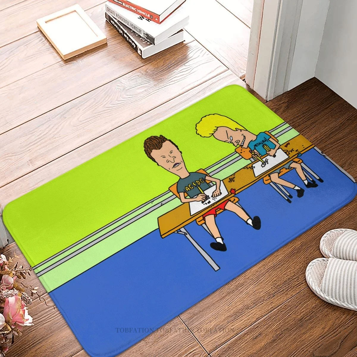 

Забавный саркастический мультяшный коврик для ванной Beavis и Butthead, фланелевый коврик для кабинета, коврик для балкона, домашний декор