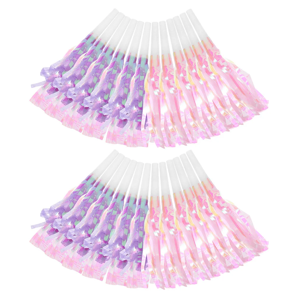 24 шт. полосатый свисток дракона труба детский воздуходувка пластиковый