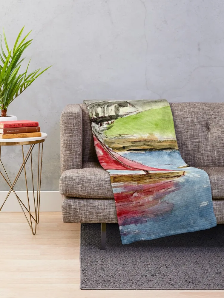 Тарардdur Bay Миф Парусная лодка Ynys Mon Anglesey North Wales Плед Диван Одеяло Тяжелый плед на