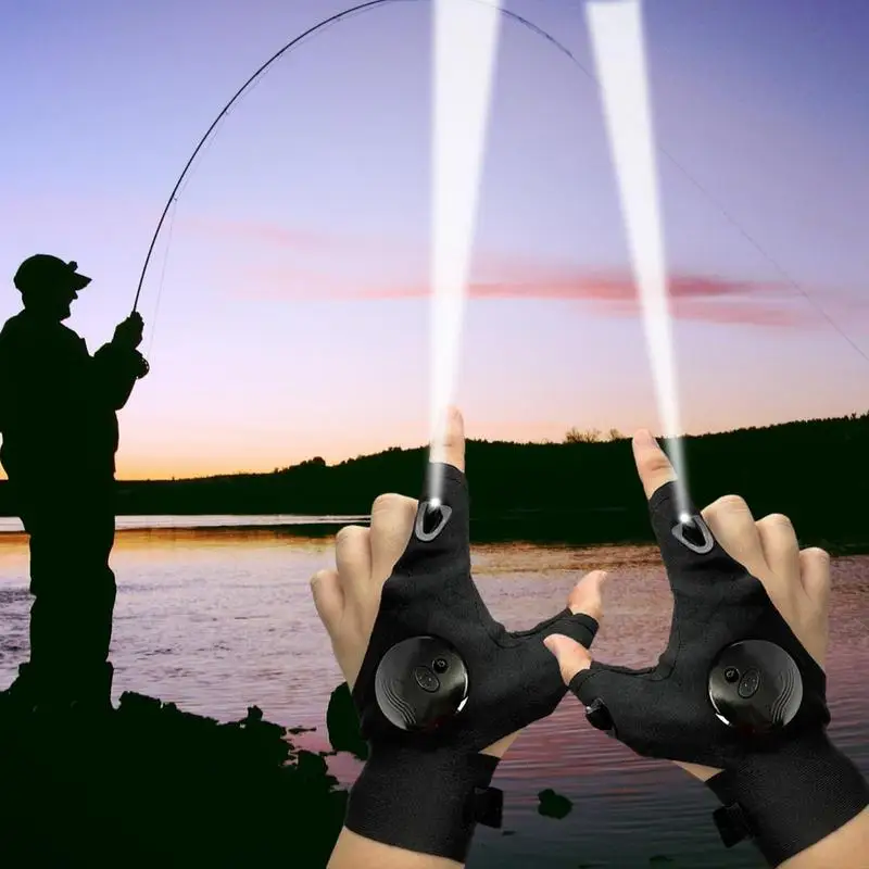 

LED Flashlight Waterproof Gloves Hand Free Finger Lights Gloves Fishing Gloves Outdoor Repairing Camping Hiking In Dark Place